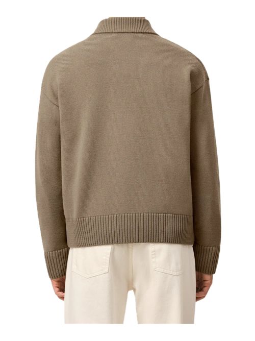 AMI ParisCardigan con scollo a V Ami Paris | UKC380.KN0156A117 BEIGE TAUPE/ECRU